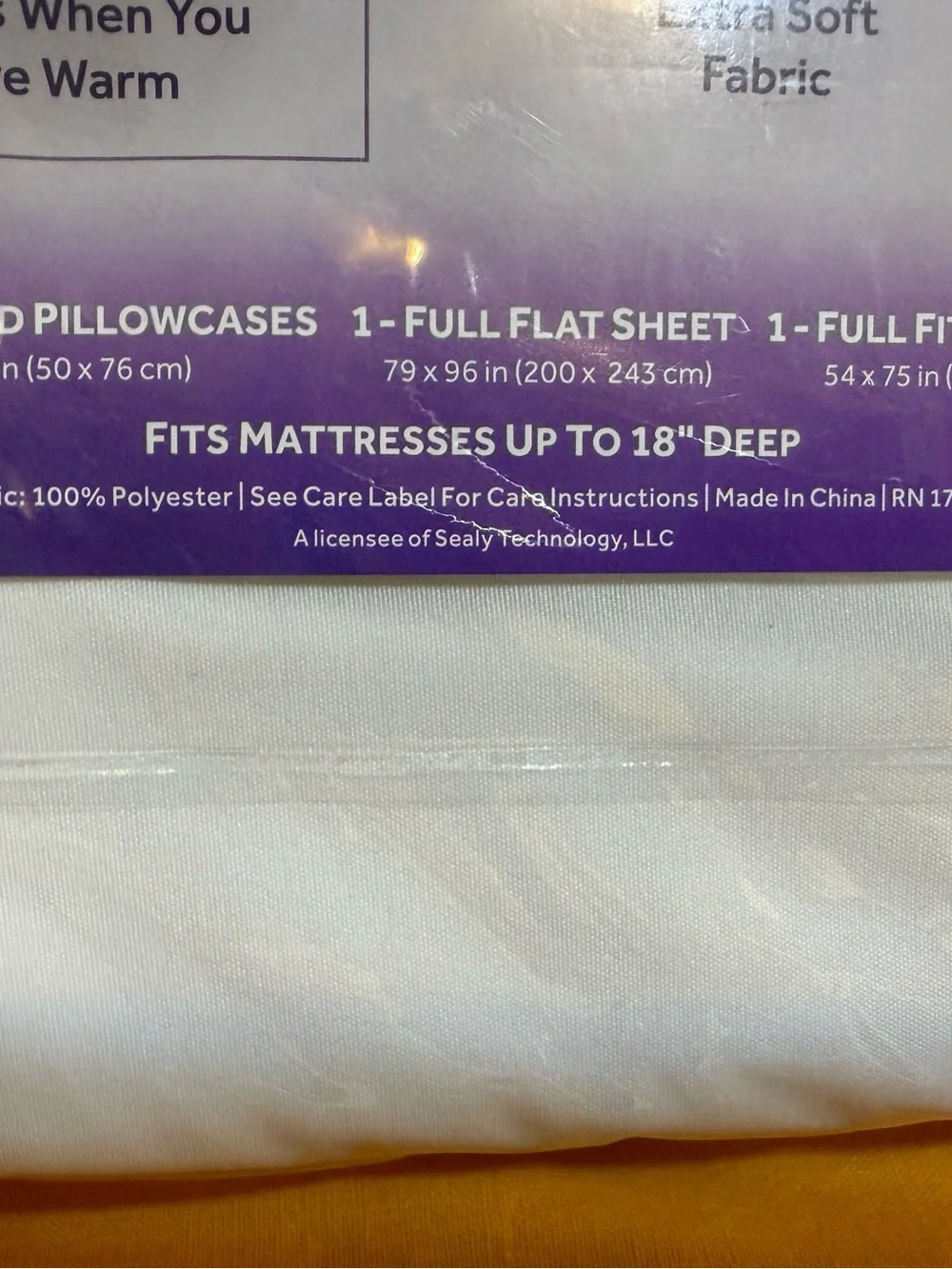 Sealy Platinum Eventemp 6-Piece Sheet Set - White (Full)